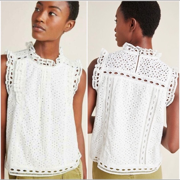 Maeve | Tops | Maeve Tilly Eyelet Ruffle Sleeveless Blouse Tank | Poshmark